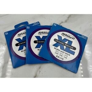 D'Addario EXL115 XL Nickel Wound Electric Guitar Strings Blues Jazz Rock 3 Pack